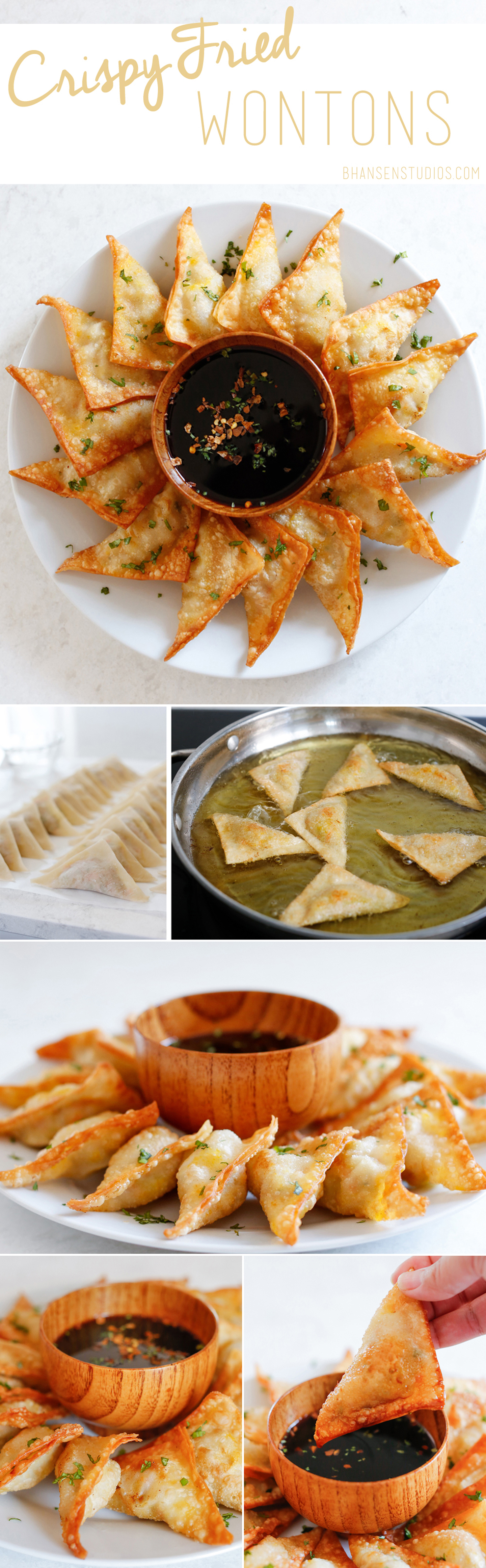 The tastiest homemade wontons and dipping sauce