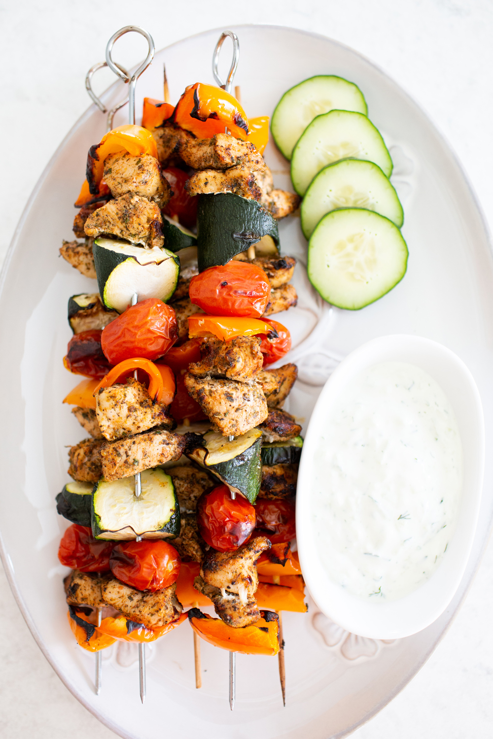 savory and sweet Greek chicken kabobs